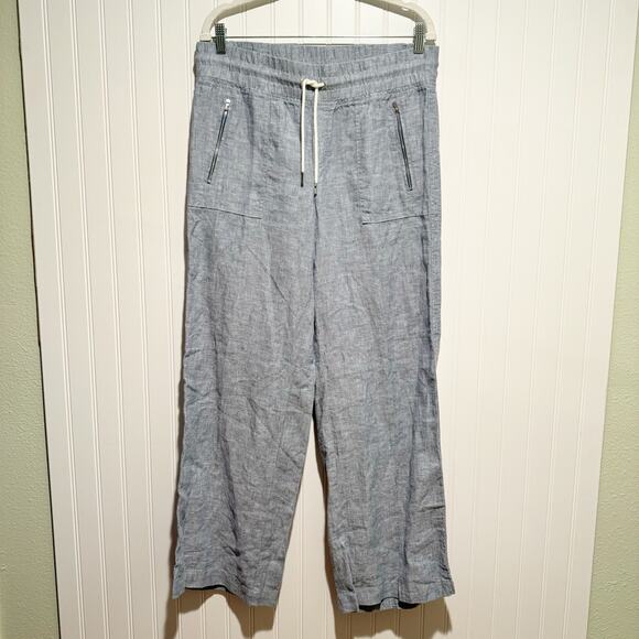 Athleta Cabo Linen Wide Leg Pants Size 8 - Picture 2 of 6